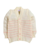 Little Angels Little Angels Sweater Set Baby Wool Full Sleeves V-Neck Striped in a Pearl Pattern Wine 3-Piece Set Sweater Sets Celestial Dot Knit Baby Outfit